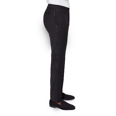 Wool Satin Stripe Tuxedo Pants