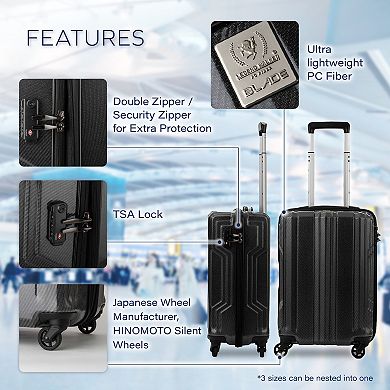 Legend Walker Blade-ultralight Hardside Pc Fiber Expandable Spinner Luggage