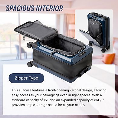 Legend Walker Fit Hardside Front-open Compact Expansion Spinner Luggage