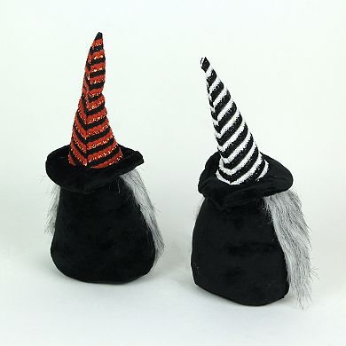 Pair Of Whimsical Plush Halloween Witch Nisse Gnome Figures