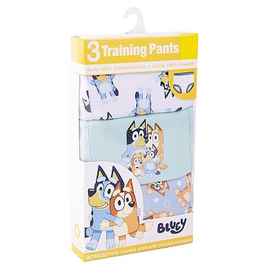 Toddler Boys Bluey 3-Pack Training Pants with Tracking Chart & Stickers