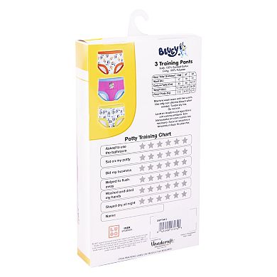 Toddler Girls Bluey 3-Pack Training Pants with Tracking Chart & Stickers