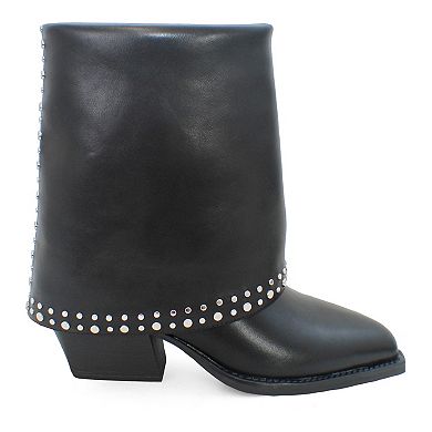 Yoki Gayle Women's Mid Shaft Studded Western Boots