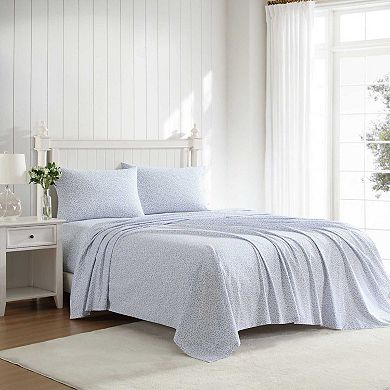 Laura Ashley Cotton Percale Sheet Set with Pillowcases