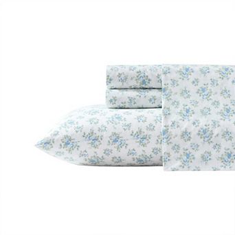 Laura Ashley Cotton Percale Sheet Set with Pillowcases