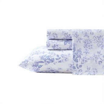 Laura Ashley Cotton Percale Sheet Set with Pillowcases