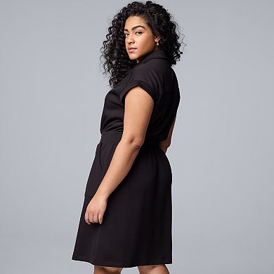 Plus Size Simply Vera Vera Wang Zip Front Midi Dress
