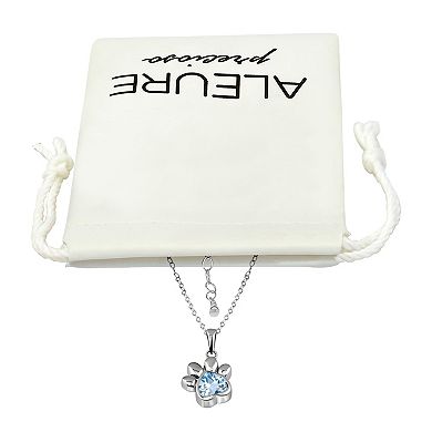 Aleure Precioso Sterling Silver Paw Pendant Necklace