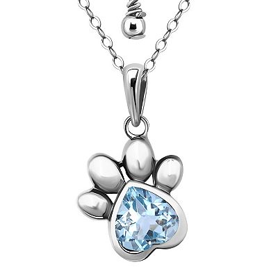 Aleure Precioso Sterling Silver Paw Pendant Necklace