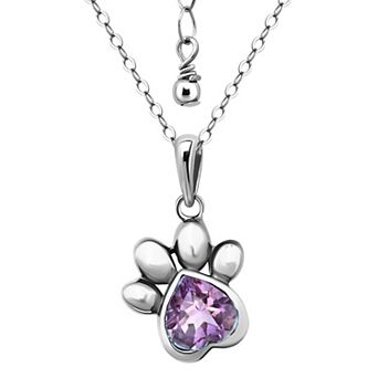 Aleure Precioso Sterling Silver Paw Pendant Necklace