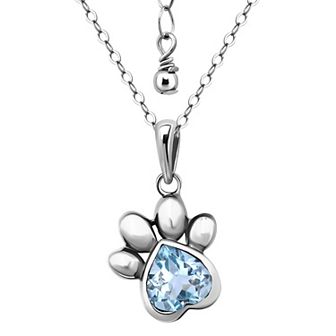 Aleure Precioso Sterling Silver Paw Pendant Necklace