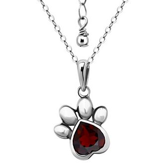 Aleure Precioso Sterling Silver Paw Pendant Necklace