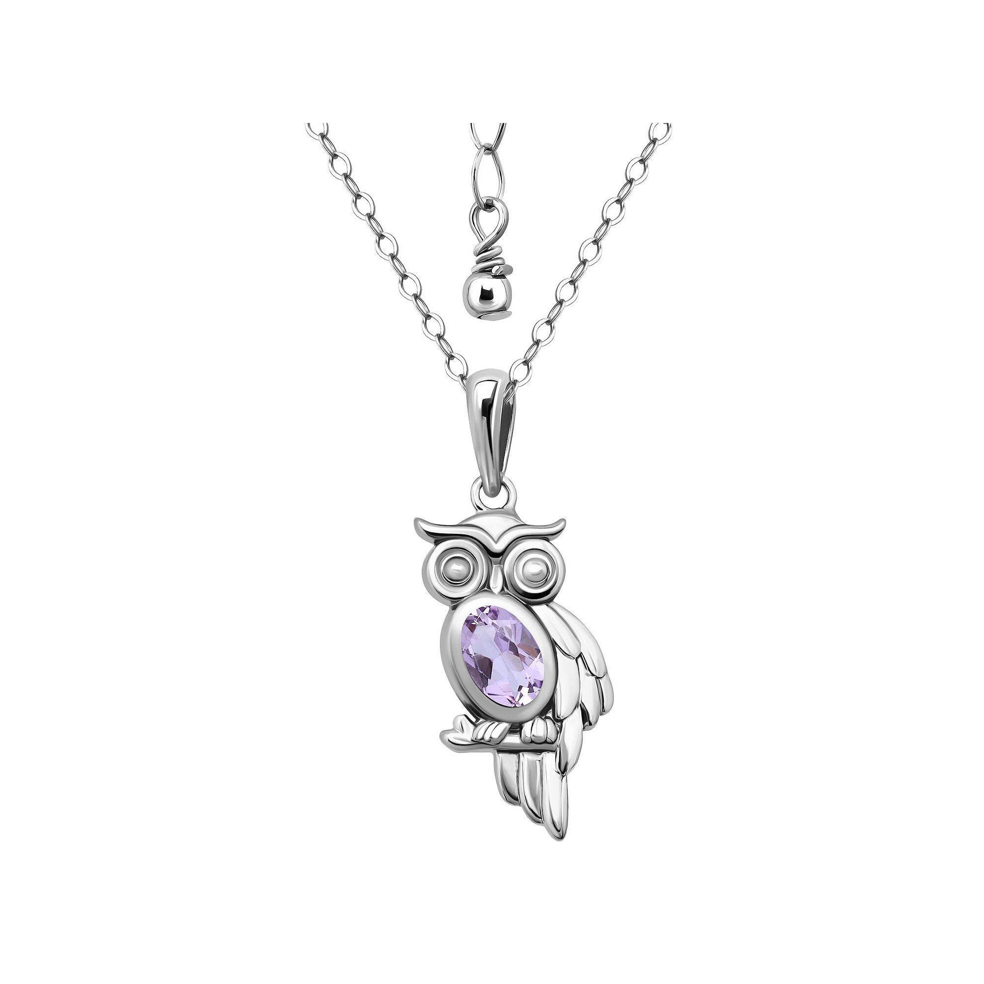 Aleure Precioso Sterling Silver Owl Pendant Necklace, Womens, Size: 16-18