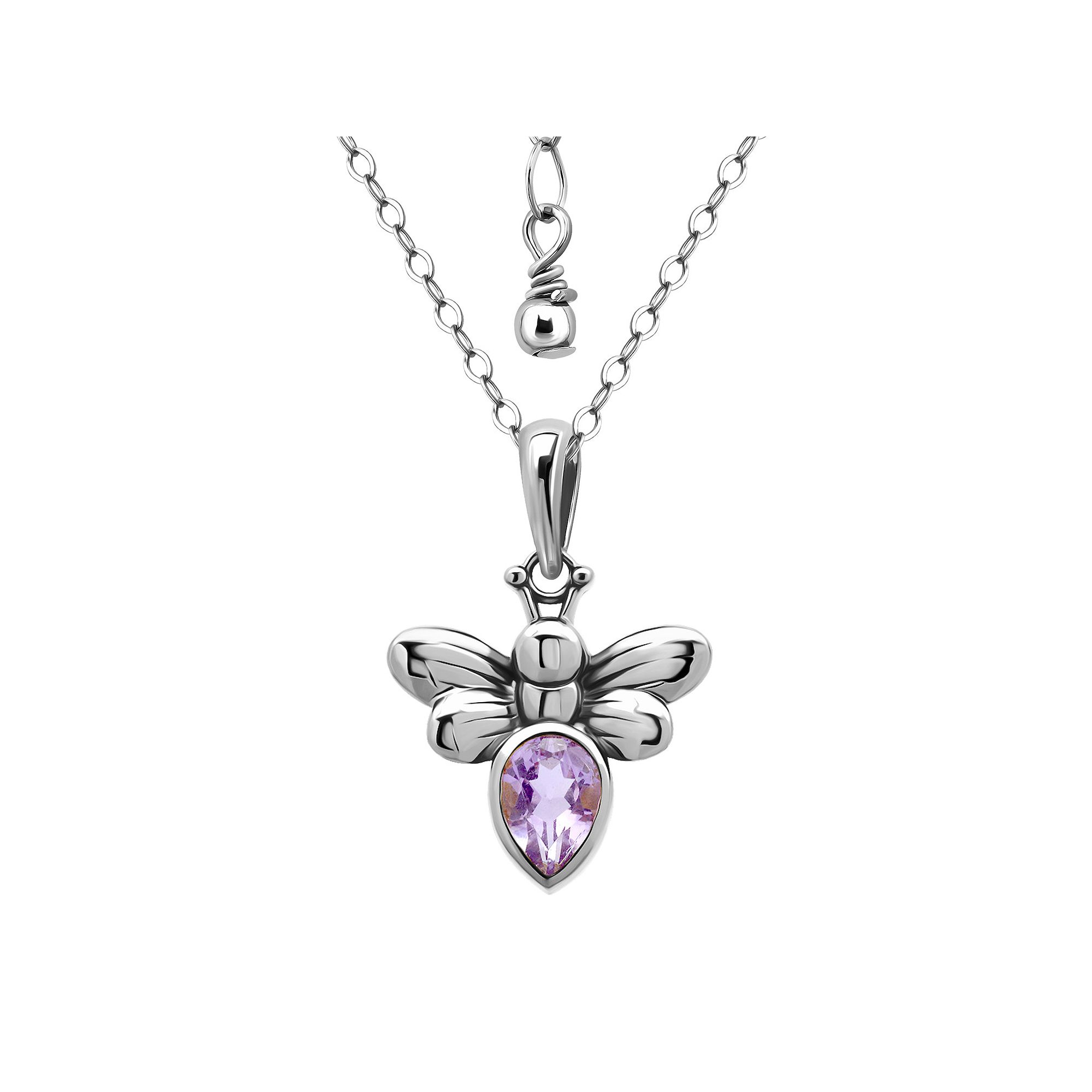 Aleure Precioso Sterling Silver Bee Pendant Necklace, Womens, Size: 16-18