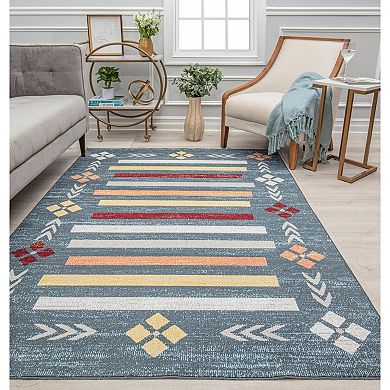 Rugs America Jada Blue Harmony Throw Rug