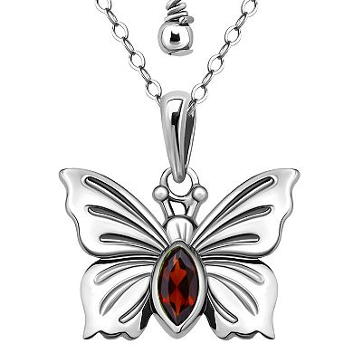 Aleure Precioso Sterling Silver Butterfly Pendant Necklace