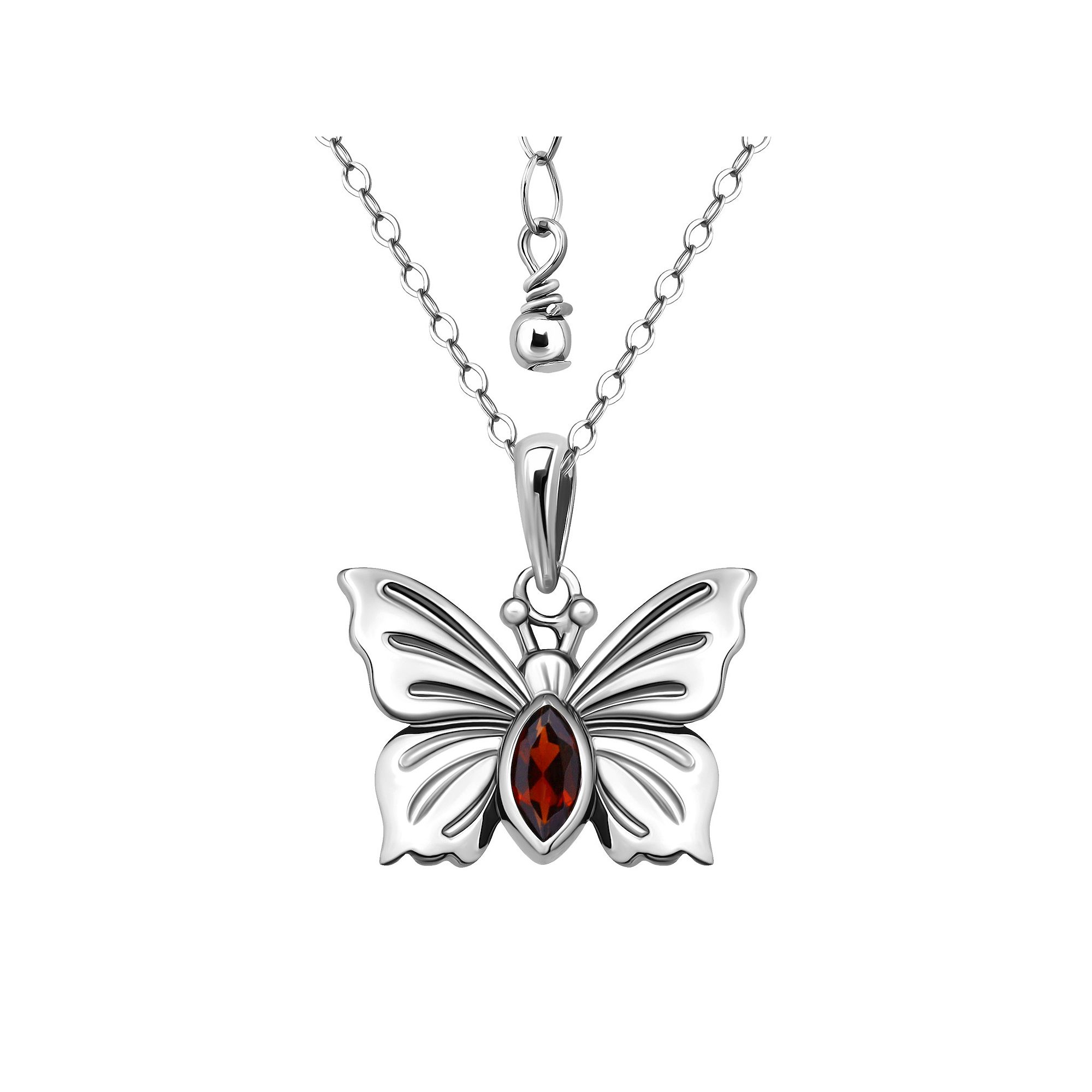 Aleure Precioso Sterling Silver Butterfly Pendant Necklace, Womens, Size: