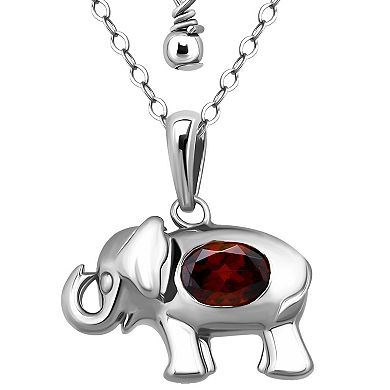 Aleure Precioso Sterling Silver Elephant Pendant Necklace