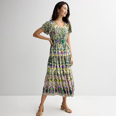 Women's Farmers Market Tiered Belted Maxi Dress