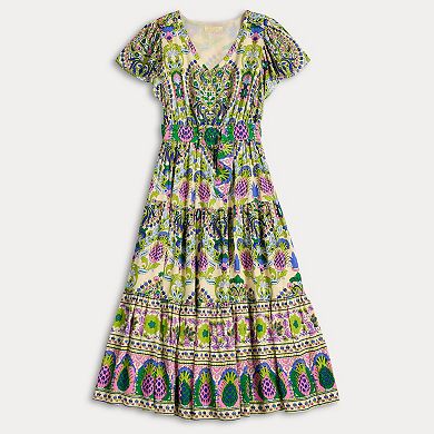 Women's Farmers Market Tiered Belted Maxi Dress