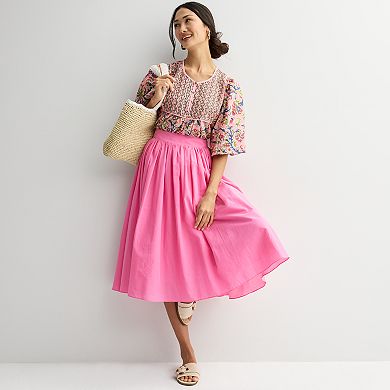 Women's Farmers Market Flowy Midi Skirt