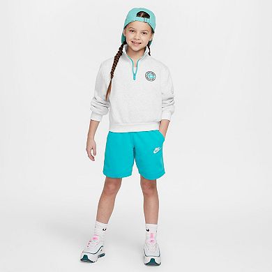 Girls Nike Club Fleece Long Sleeve Half-Zip Pullover
