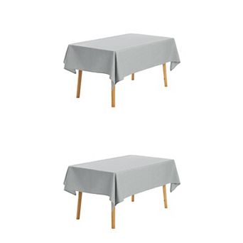 Rectangle Waterproof Spill Proof Wrinkle Tablecloth Table Cover 2 Pack For Dining 55" X 95"