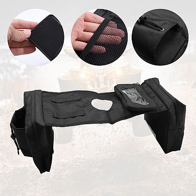 Atv Tank Saddle Storage Bag Phone Bag Pocket Bag With Zipper For Motorcycles Snowmobile Black