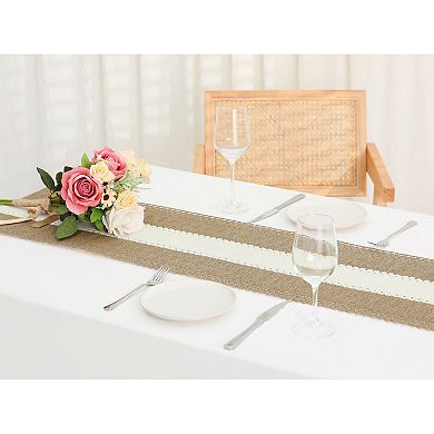 2 Pack Fringe Table Runners, Floral Table Banner For Home Decoration 12" X 87"