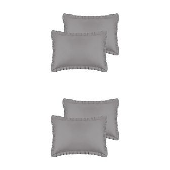 Soft Plush Decorative Throw Case Solid Striped Pillow Covers 4 pc