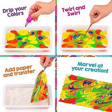 Rainbow Marbling Kit For Kids: Make Marble Art And Crafts