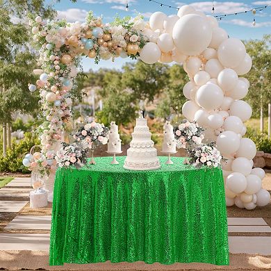 2 Pack Rectangle Tablecloths Polyester Sequin Table Covers For Dining Room Parties