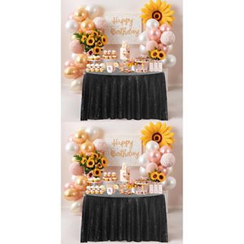 2 Pack Rectangle Tablecloths Polyester Sequin Table Covers For Dining Room Parties