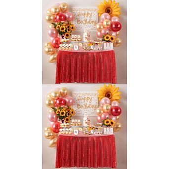 2 Pack Rectangle Tablecloths Polyester Sequin Table Covers For Dining Room Parties