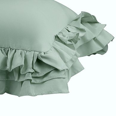 Triple Ruffle Pillowcases Set Of 4 Pillow Covers Pillow Shams With Envelope Closure