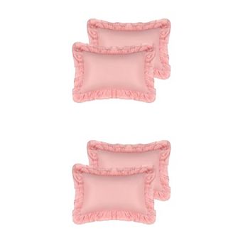 Triple Ruffle Pillowcases Set Of 4 Pillow Covers Pillow Shams With Envelope Closure