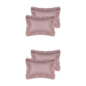 Triple Ruffle Pillowcases Set Of 4 Pillow Covers Pillow Shams With Envelope Closure