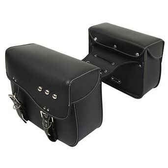 Pair Motorcycle Saddlebag Side Tool Bags Cycling Luggage Bag Waterproof Adjustable Buckles Black