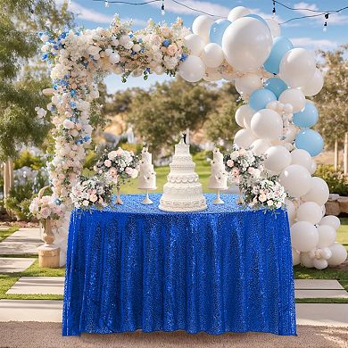 2 Pack Rectangle Tablecloths Polyester Sequin Table Covers For Dining Room 71" X 71"