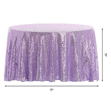 2 Pack Rectangle Tablecloths Polyester Sequin Table Covers For Dining Room 71" X 71"