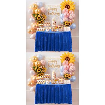 2 Pack Rectangle Tablecloths Polyester Sequin Table Covers For Dining Room 71" X 71"