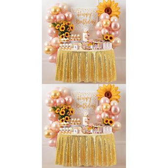 2 Pack Rectangle Tablecloths Polyester Sequin Table Covers For Dining Room 71" X 71"