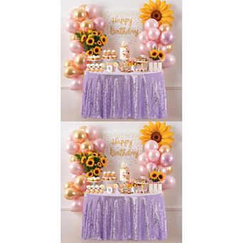 2 Pack Rectangle Tablecloths Polyester Sequin Table Covers For Dining Room 71" X 71"