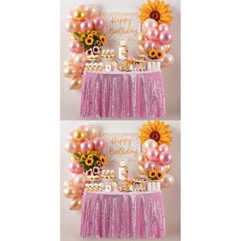 2 Pack Rectangle Tablecloths Polyester Sequin Table Covers For Dining Room 71" X 71"