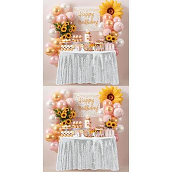 2 Pack Rectangle Tablecloths Polyester Sequin Table Covers For Dining Room 71" X 71"