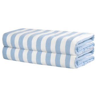 Medium Size 2 Pack Stripe Bath Towel Set Cotton Highly Absorbent Towels
