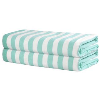 Medium Size 2 Pack Stripe Bath Towel Set Cotton Highly Absorbent Towels