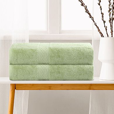 2 Pack Cotton Bath Towels Set Absorbent Quick Dry Oversized Bath Towels For Bathroom