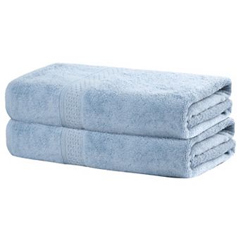 2 Pack Cotton Bath Towels Set Absorbent Quick Dry Oversized Bath Towels For Bathroom