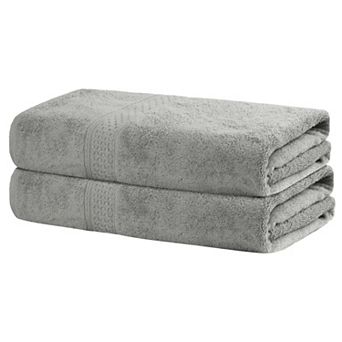 2 Pack Cotton Bath Towels Set Absorbent Quick Dry Oversized Bath Towels For Bathroom